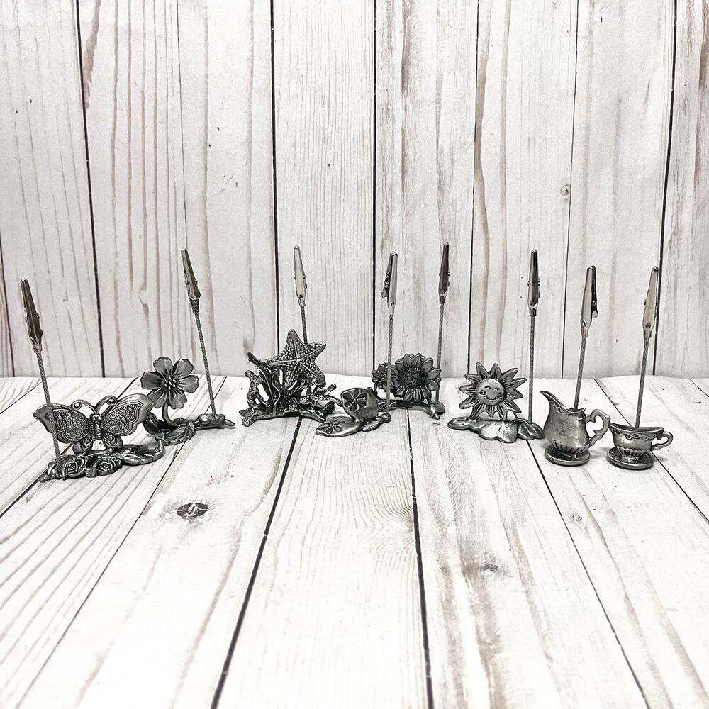 Y2K Cottagecore Pewter Vintage Whimsical Name/Picture Card Holders Wedding